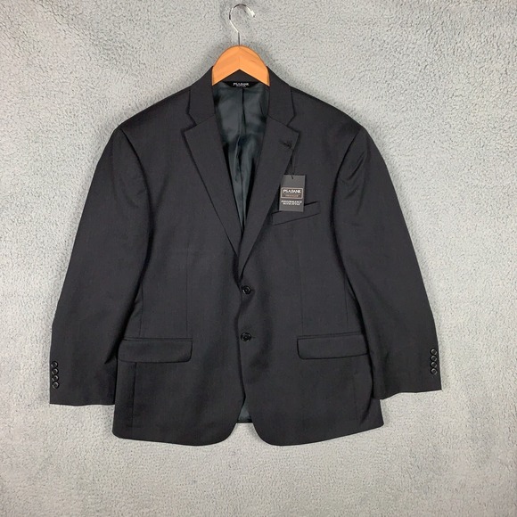 NWT JoS A Bank Traveler Suit Jacket Size 44S Black Tailored Fit Performance Wool